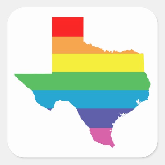 texas regenboog vierkante sticker (Voorkant)