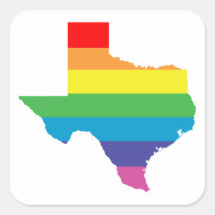 texas regenboog vierkante sticker