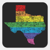 texas regenboog vierkante sticker (Voorkant)