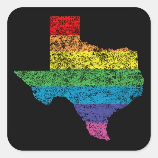 texas regenboog vierkante sticker (Voorkant)