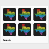 texas regenboog vierkante sticker (Vel)