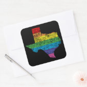 texas regenboog vierkante sticker (Envelop)