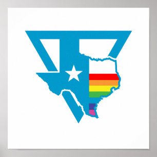 texas regenboogdriehoek poster