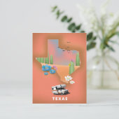 Texas reisposter briefkaart (Staand voorkant)