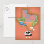 Texas reisposter briefkaart (Voorkant / Achterkant)
