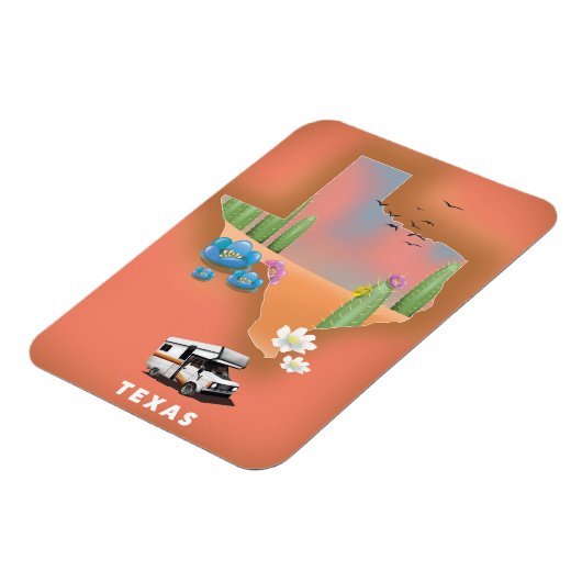 Texas reisposter magneet (Linkerzijde)