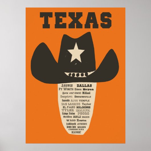 Texas reisposter poster (Voorkant)