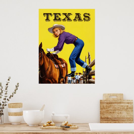 Texas Reisposter Poster (Keuken)