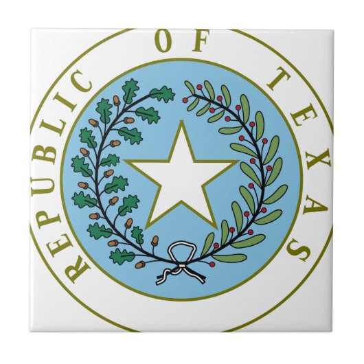 Texas (Republiek Texas Seal Color) Tegeltje (Voorkant)