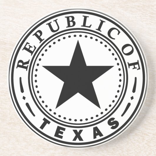 Texas (Republiek Texas Seal) Zandsteen Onderzetter (Voorkant)