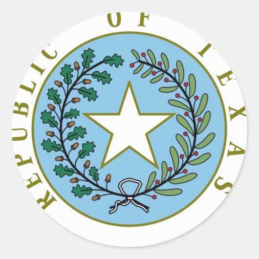 Texas (Republiek van Texas Seal Color) Ronde Sticker (Voorkant)