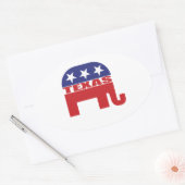 Texas Republikeinse Olifant Ovale Sticker (Envelop)