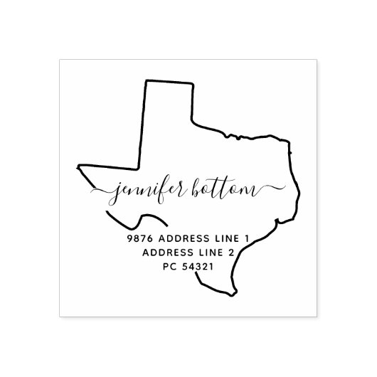 Texas retouradres bedrijf rubberstempel (Afrduk)