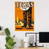 Texas Retro Reisposter Poster (Thuiskantoor)