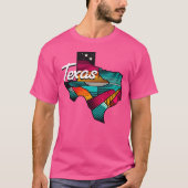 Texas Retro Sunset Lone Star State T-shirt (Voorkant)