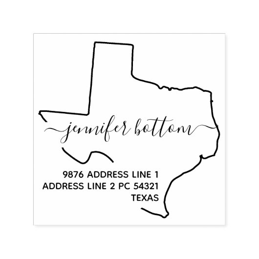 Texas Return Address Business logo eenvoudig Zelfinktende Stempel (Design)