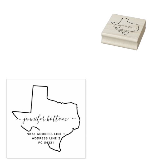 Texas Return Address Business Rubberstempel (Gestempeld)