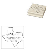 Texas Return Address Wooden Rubber Stamp Rubberstempel (Gestempeld)