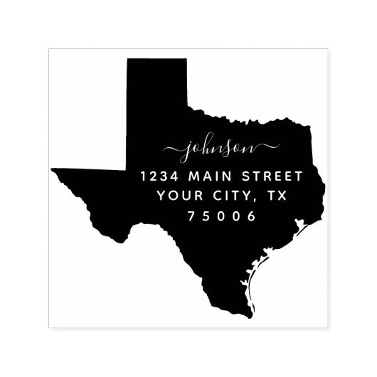 Texas Return Adres Aangepaste Rubber Stempel (Design)