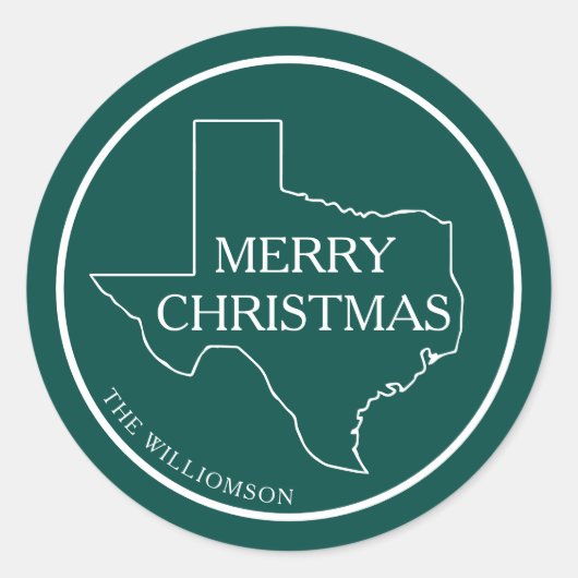 Texas Return-adres Ronde Sticker (Voorkant)