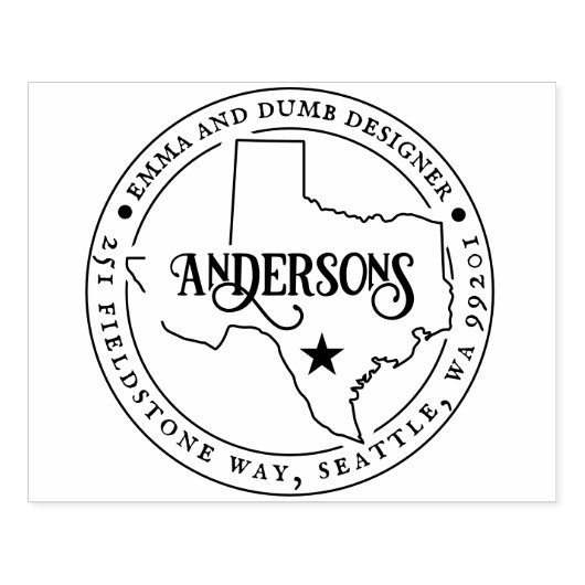 Texas Return Adres Stempel Zelfinkt ModernStempel (Afrduk)