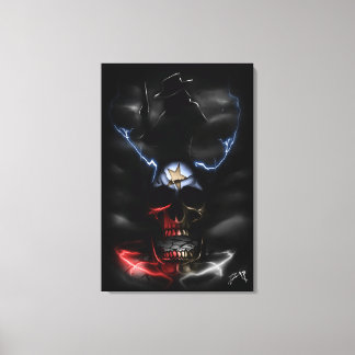 Texas Ride schedel Canvas Afdruk