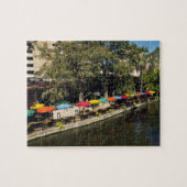 Texas, Riverwalk, dineren aan de rand van de rivie Legpuzzel (Horizontaal)