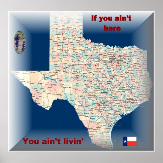 texas-road-map poster (Voorkant)