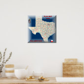 texas-road-map poster (Keuken)