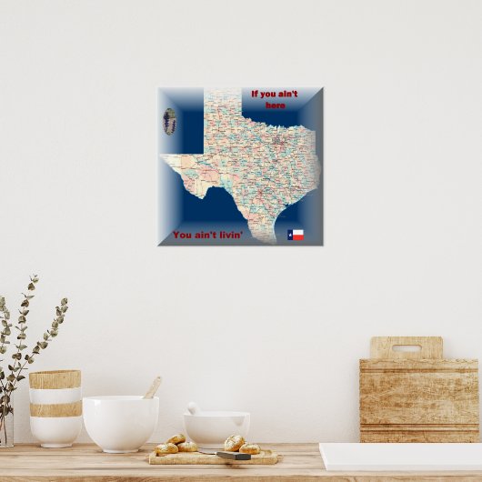 texas-road-map poster (Keuken)