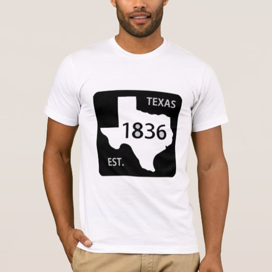 texas road sign 1836 lone star t-shirt (Voorkant)