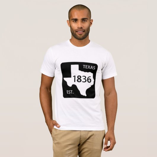 texas road sign 1836 lone star t-shirt (Voorkant volledig)