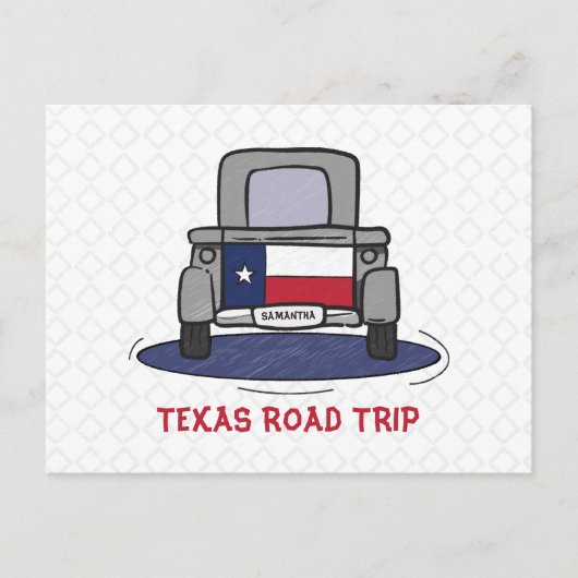 Texas Road Trip State Flag Truck Briefkaart (Voorkant)