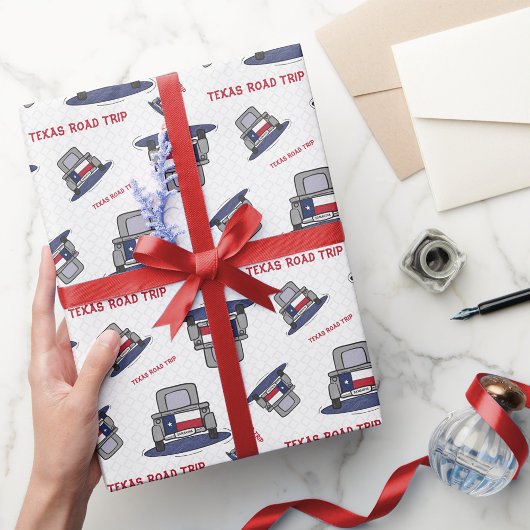 Texas Road Trip State Flag Truck Cadeaupapier