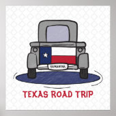 Texas Road Trip State Flag Truck Poster (Voorkant)