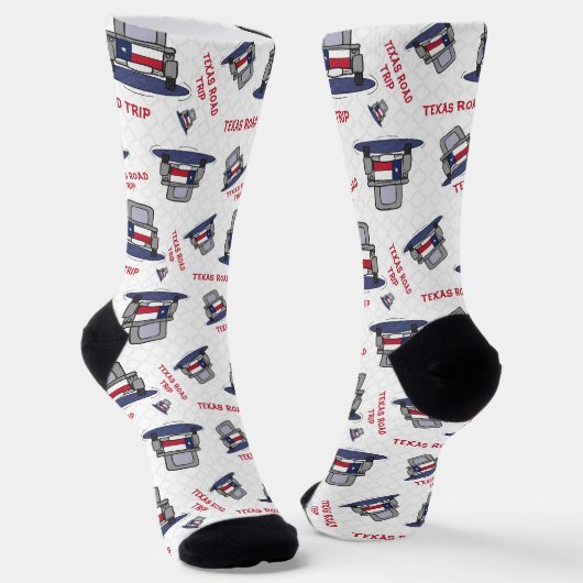 Texas Road Trip State Flag Truck Socks Sokken (Gebogen)