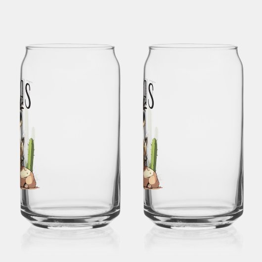 Texas Roadrunner having a beverage Blikvorm Glas (Links)