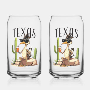 Texas Roadrunner met een drankje Blikvorm Glas