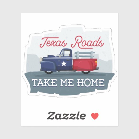 Texas Roads, neem me mee naar huis Sticker (Vel)