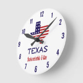 Texas Rocks Red White & Blue Ronde Klok (Hoek)