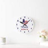 Texas Rocks Red White & Blue Ronde Klok (Huis)