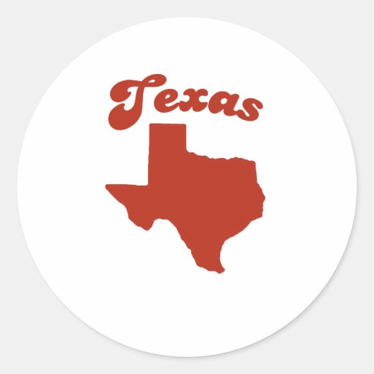TEXAS Rode Staat Ronde Sticker (Voorkant)