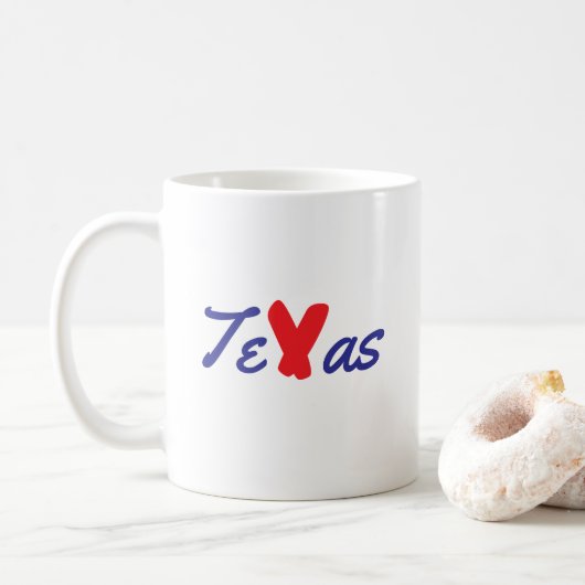 Texas - Rood, Wit & Blauw - Patriotisch Koffiemok (Met donut)