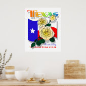 Texas roos-superposter poster (Keuken)
