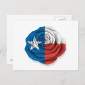 Texas Roos Vlag op White Briefkaart (Voorkant / Achterkant)