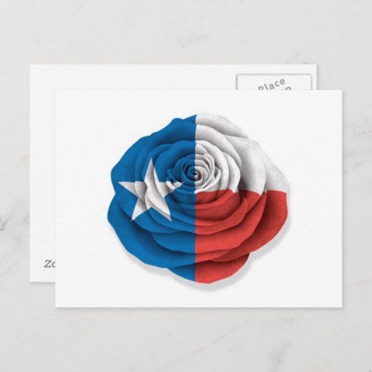 Texas Roos Vlag op White Briefkaart (Voorkant / Achterkant)