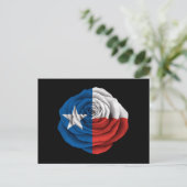 Texas Roos vlag op zwart Briefkaart (Staand voorkant)