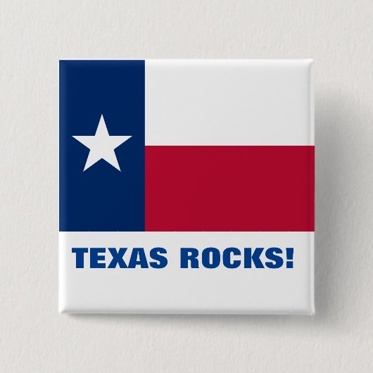 TEXAS ROTSEN! VIERKANTE BUTTON 5,1 CM (Voorkant)