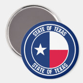 Texas Round Emblem Magneet (Voorkant / Achterkant)