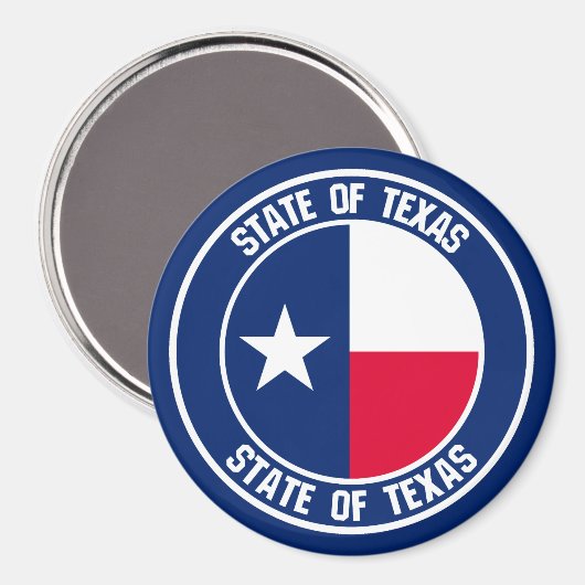 Texas Round Emblem Magneet (Voorkant / Achterkant)